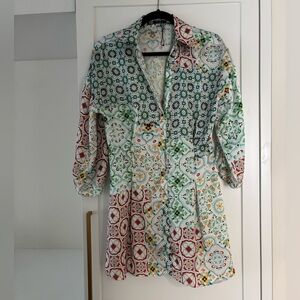 Zara Multicolor Patterned Mini Dress